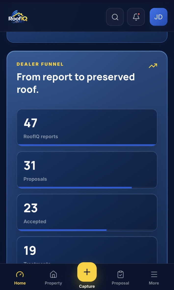 RoofIQ dealer funnel